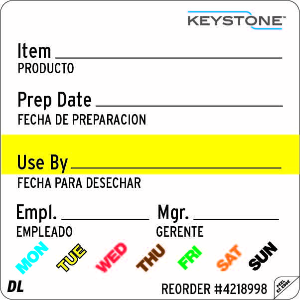 Removable Use By Food Rotation Labels