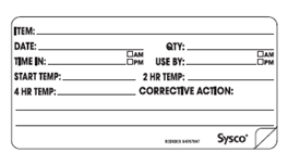 2 Dissolvable Sysco Label ESF