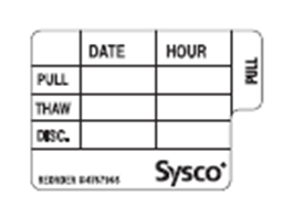 2 Dissolvable Sysco Label ESF