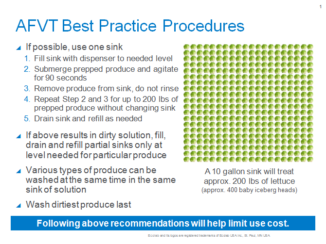 Ecolab Antimicrobial Fruit & Vegetable Treatment Best Practice Guide