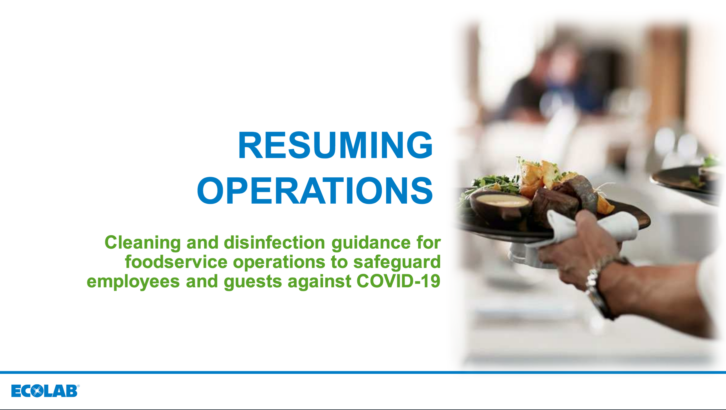 Ecolab Procedure Guidance for Resuming Operations Foodservice (COVID19)